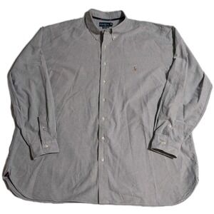 Polo Ralph Lauren Men's 2XB Classic Fit Button Down Shirt Gray Oxford Big